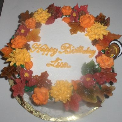 Fall Theme Birthday Cake