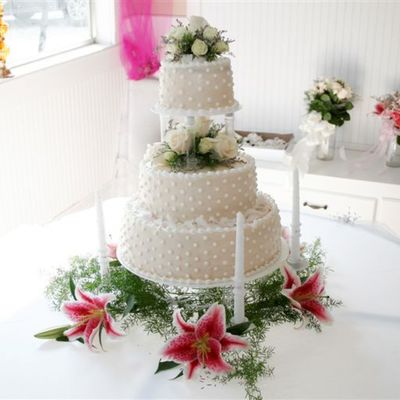 Cream Colored Cake With Dots