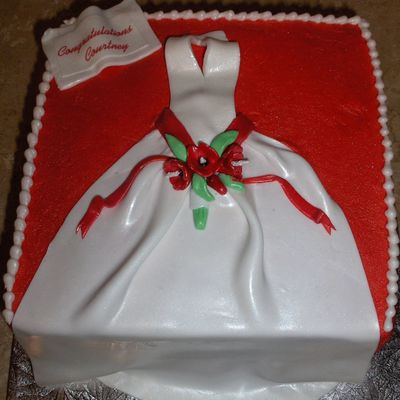 Red Tulips ,wedding Dress Cake.