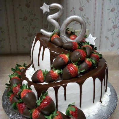 Wonky Cake With Strawberries
