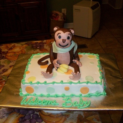 Monkey Baby Shower Cake