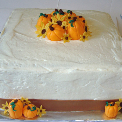 Pumpkins And Flowers
