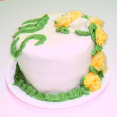 Lemon Cake, Bc Icing Bc Roses