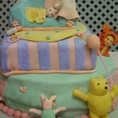 Classic Pooh Baby Shower Cake