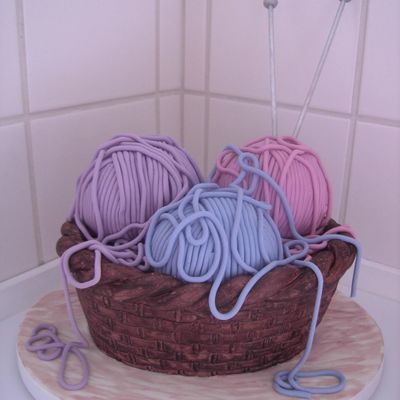 Knitting Basket Cake