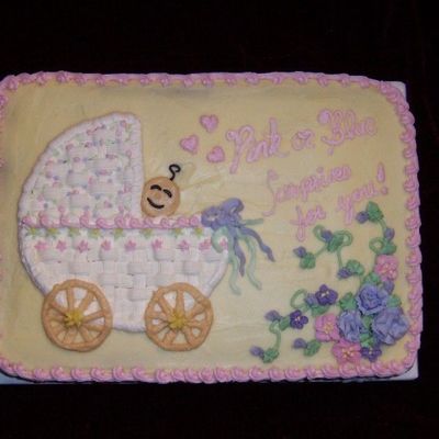 My Version Of Wilton Baby Carriage Cake