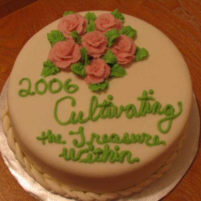 Fondant Cake W/ Roses & Writing
