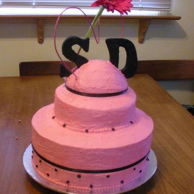 Pink And Black Wedding Cake