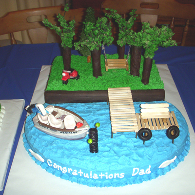 Lake Retirement Cake