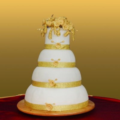 Golden Wedding Anniversary Cake