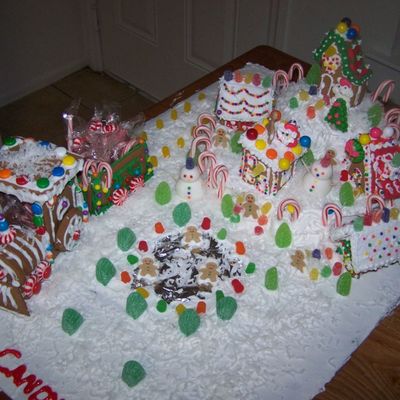 Ginger Bread Village On Cake