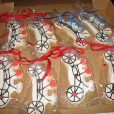 Tandem Bicycle Decorated Cookies