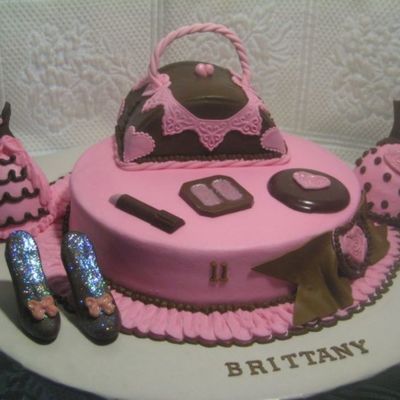 Brittany's Pink & Brown Cake