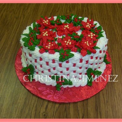 Basket Of Poinsettas