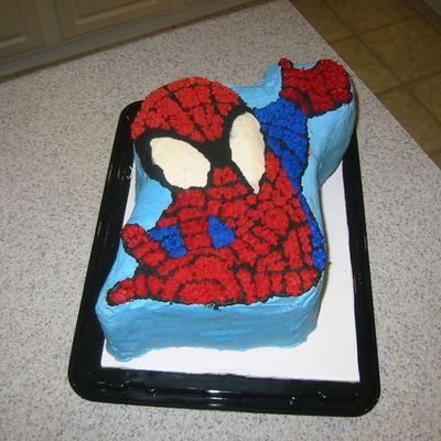 Ryan's 3-Layer Spiderman Cake!