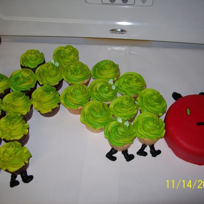 Caterpillar Cupcake Cake
