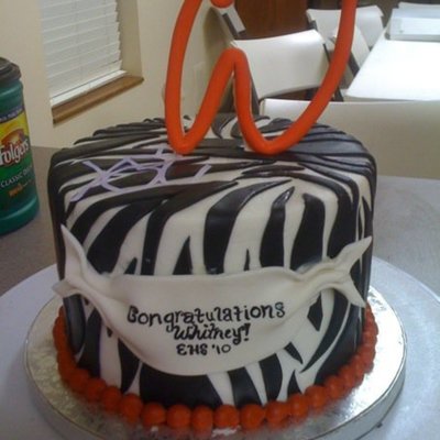Zebra Print Grad Cake