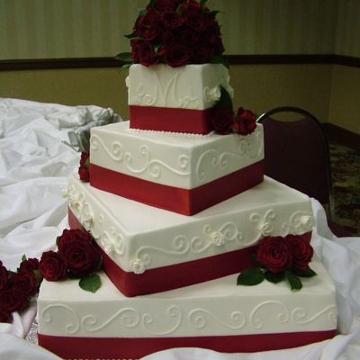Square Offset Wedding Cake