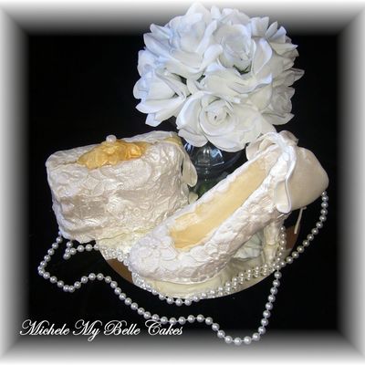Bridal Shoe And Cake Purse