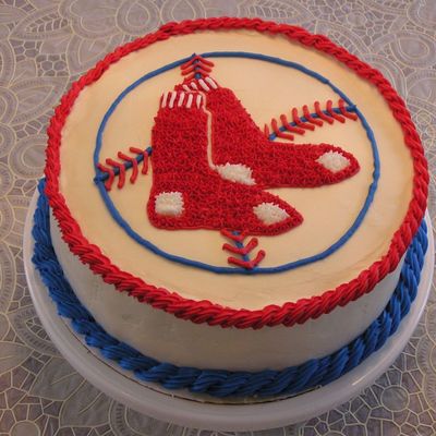 Red Sox Baseball Logo Cake