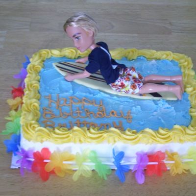Hawaii Theme/ Surfer Cake