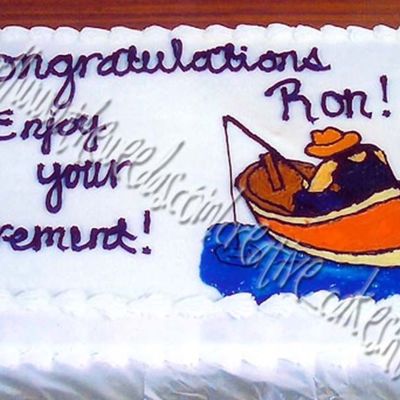 Happy Fishing Retirememt Cake