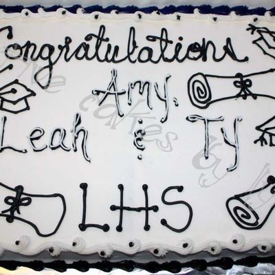 2006 Hs Graduation Sheet Cake Black & White Hs Graduation