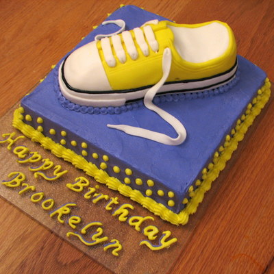 Yellow Converse Shoe Birthday Cake