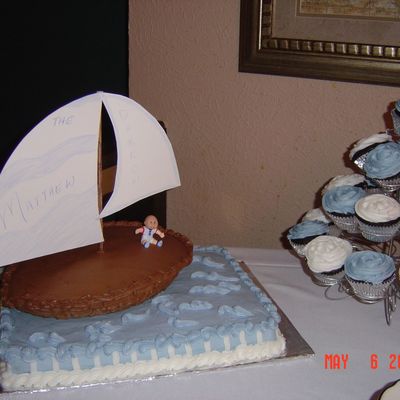 Baby Boy Sailboat Cake