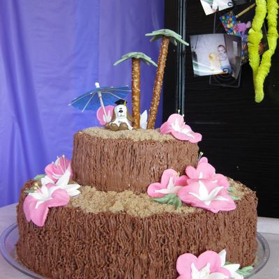Hawaiian Graduation Cake