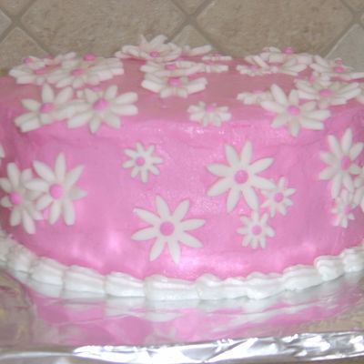 Pink With White Daisies