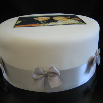 25Th Wedding Anniversary Cake With Edible Image