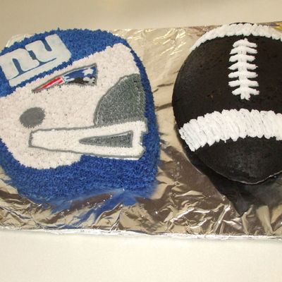 Super Bowl Football And Helmet