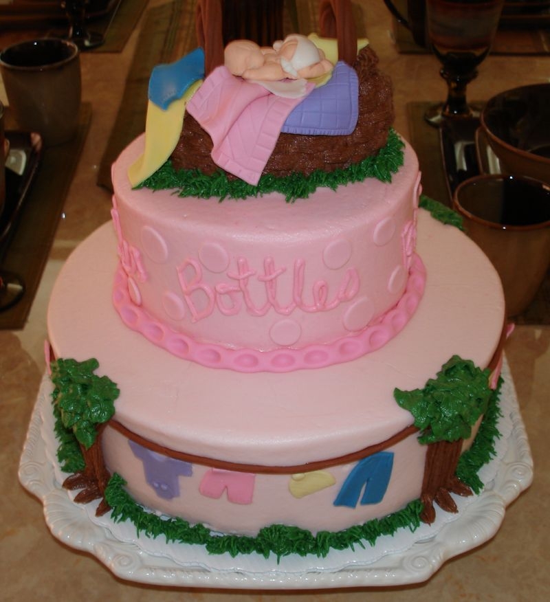 Baby In Clothes Basket And Clothesline