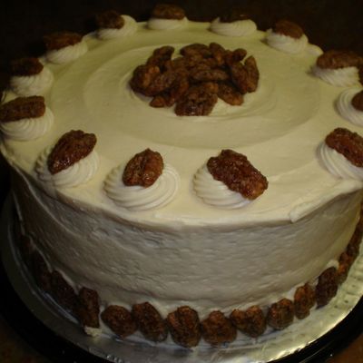Italian Cream Cake W/ Sugar Rosted Pecans