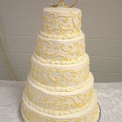5 Tier Tall 50Th Anniversary Cake