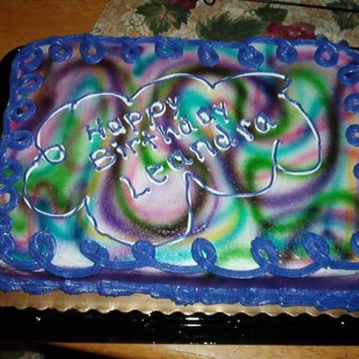 Airbrushed B-Day Cake