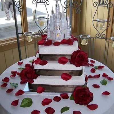Wedding Cake With Castle Topper