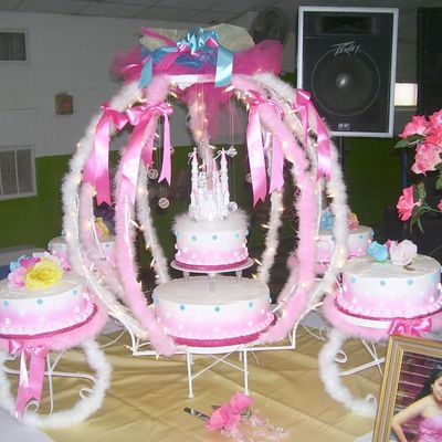 Fluffy Quinceanera Castle And Carriage