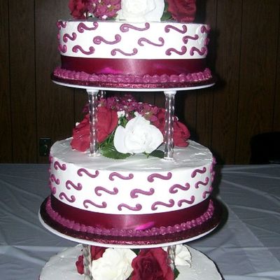 Tres Leches Burgandy Quinceanera Cake