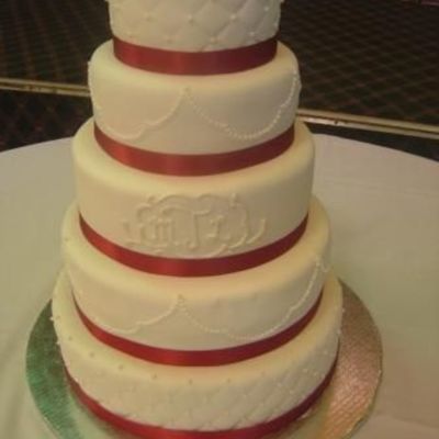 Fondant Monogram Wedding Cake