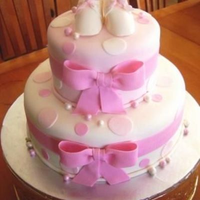 Pink Baby Shower W/ Baby Booties