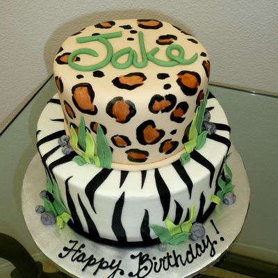 Animal Print Birthday Cake