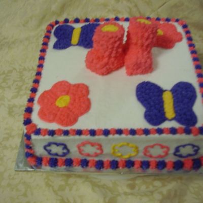 Pink And Purple Baby Shower Cake