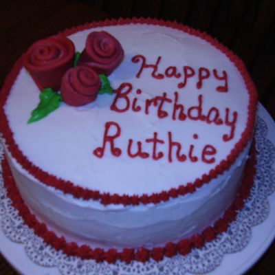 Fondant Rose Birthday Cake