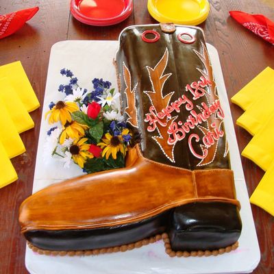 Cari Rae's 18Th Birthday -- Cowboy Boot Cake
