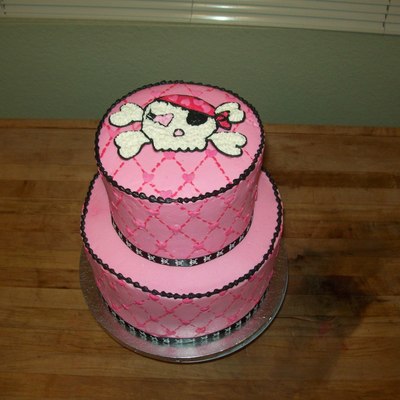 Pink Pirate Birthday Cake