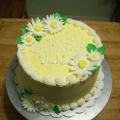 Yellow Birthday Cake. Lemon Cake.