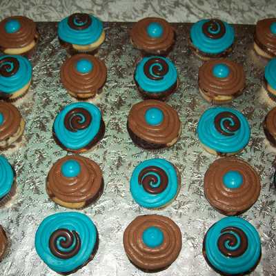 Brown And Blue Cupcakes