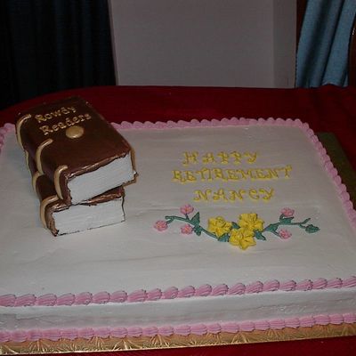 Library Retirement Cake